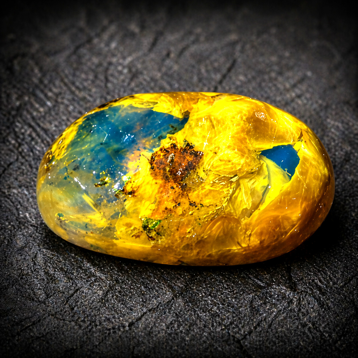Charming Design Natural Sky Blue Amber Oval Cabochon 28mm