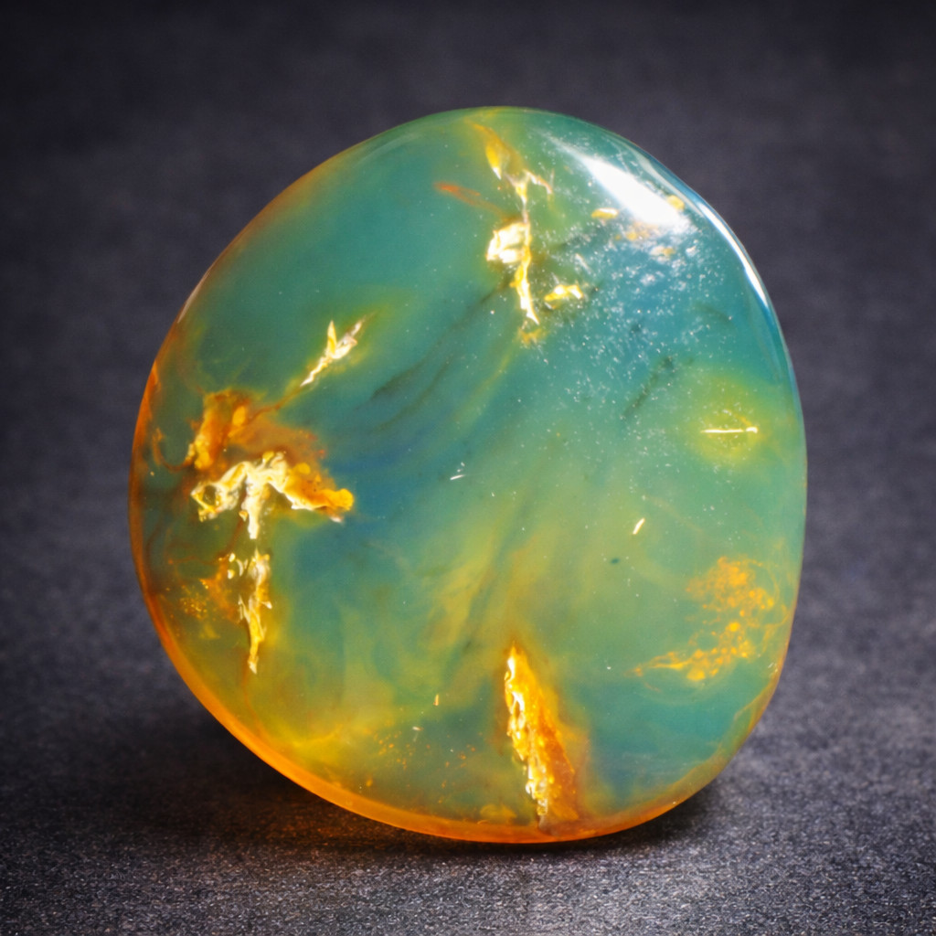 Charming Natural Dominican Clear Green Blue Amber Polished 23mm  free drilling