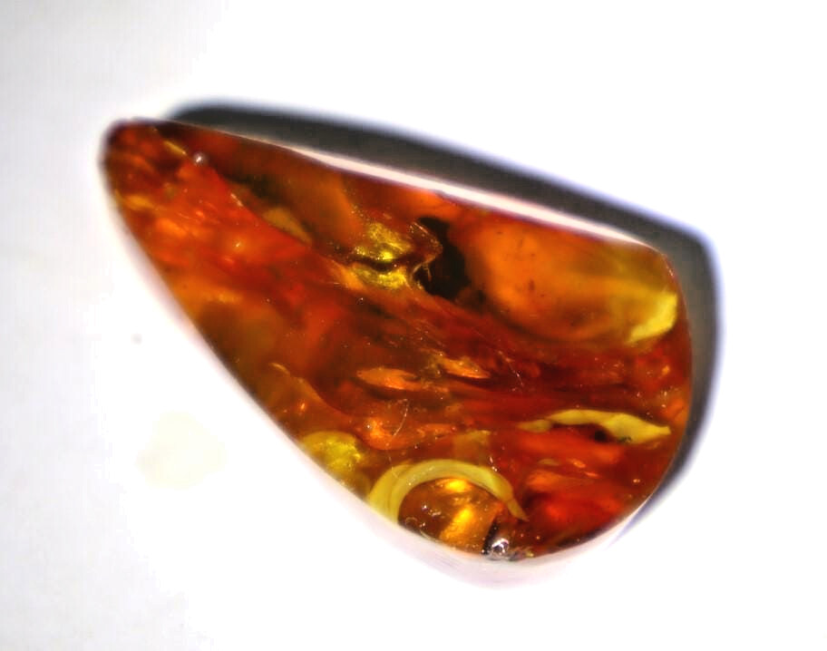Impressive 1.5inch Natural Faceted Translucent Orange Brown Amber Cabochon 35mm
