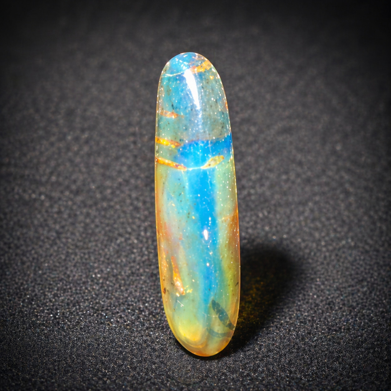 Charming Design Natural Dominican Clear Light Blue Amber Polished Stone 33mm
