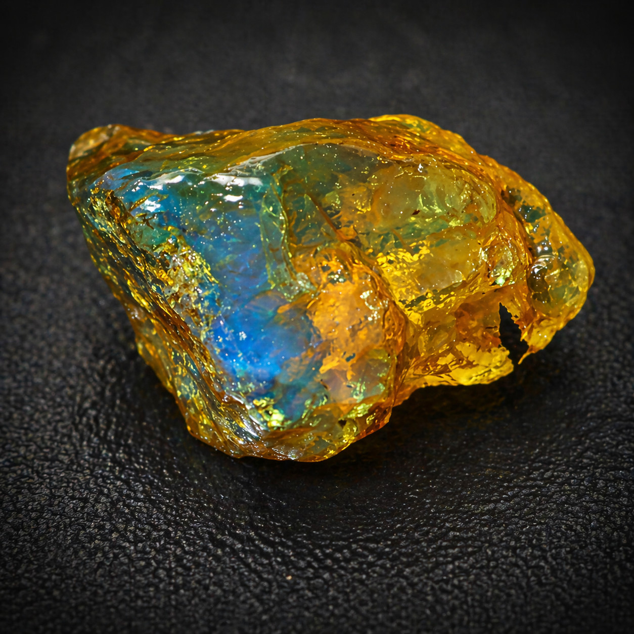 Exquisite Natural Dominican Crystal Clear Yellow Blue Amber Rough Specimen 46mm