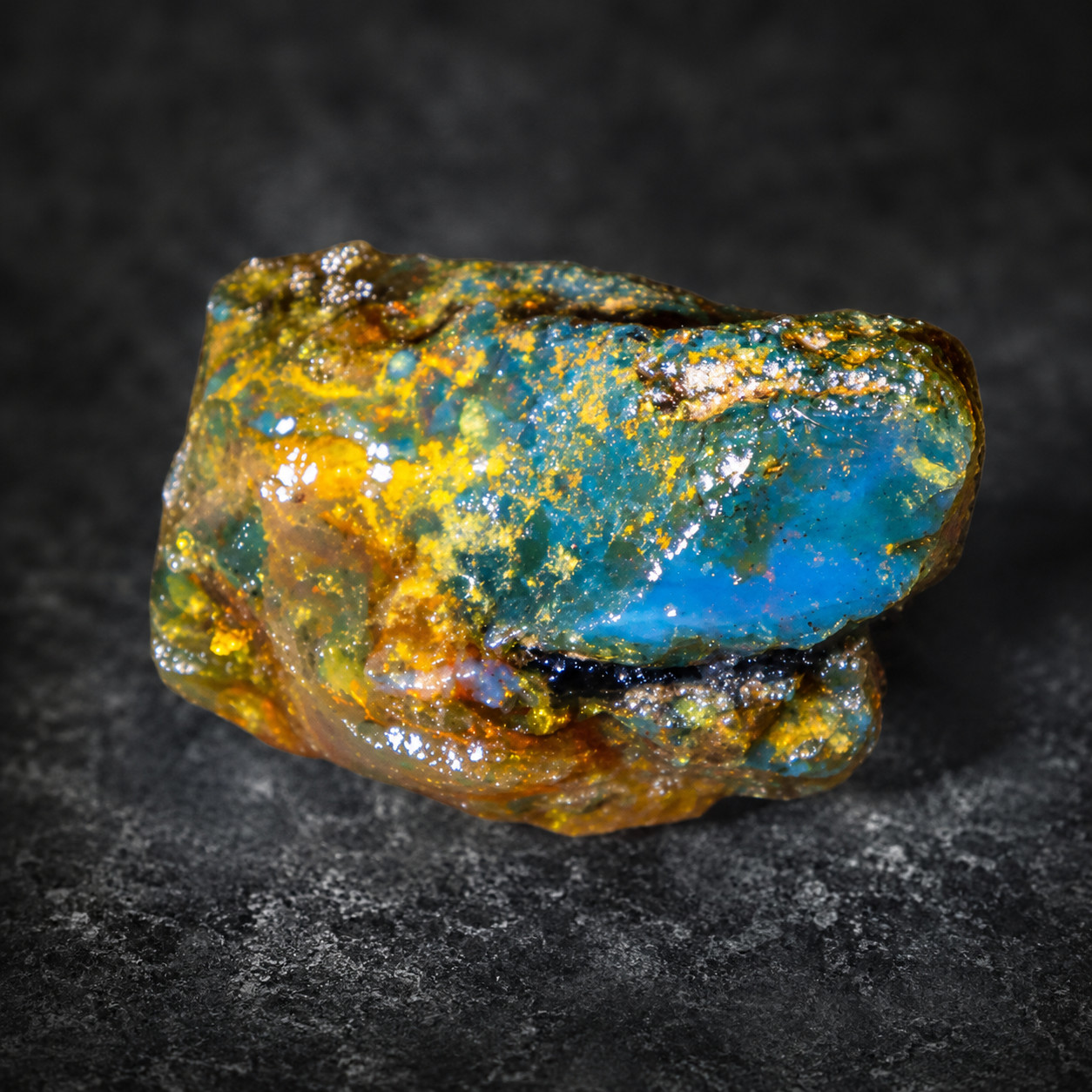 Beautiful Natural Dominican Clear Royal Blue Green Amber Rough Specimen 51mm 38g