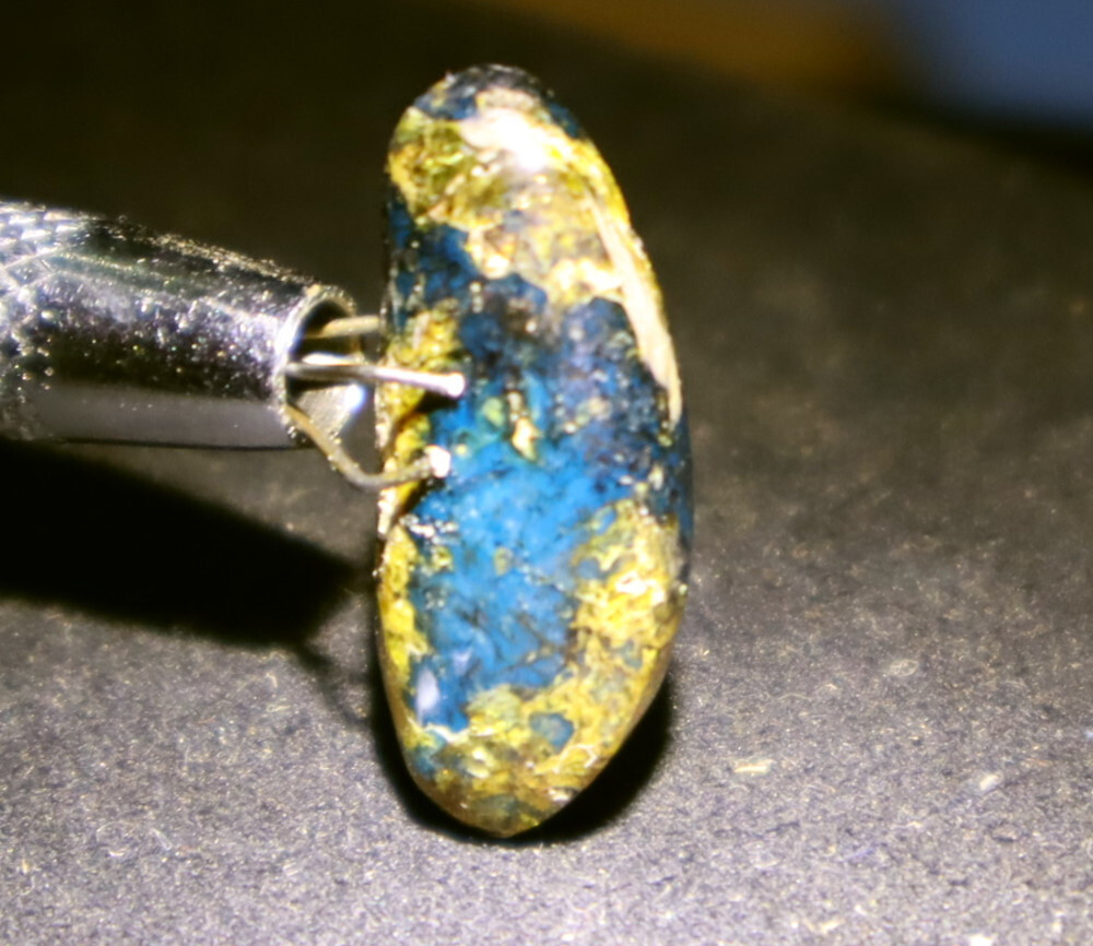 Translucent Domiunican Translucent Blue Amber Polished Stone 24mm free drilling