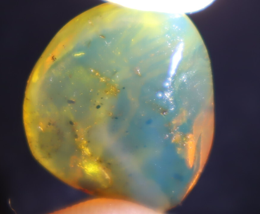 Charming Nat Dominican Clear Light Blue Amber Polished 24mm Stone  free drilling