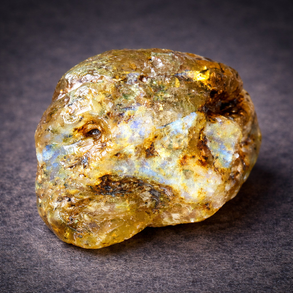 Natural Dominican Crystal Clear Light Blue Yellow Amber Rough Specimen 45mm 21g