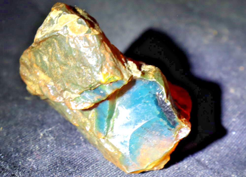 Outstanding Natural Dominican Clear Deep Blue Amber Rough Specimen 59mm 21g