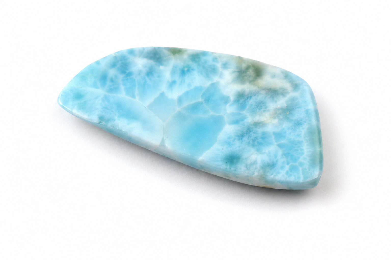 Rarest Natural Sky Blue Larimar Fan Shape Cabochon 35mm