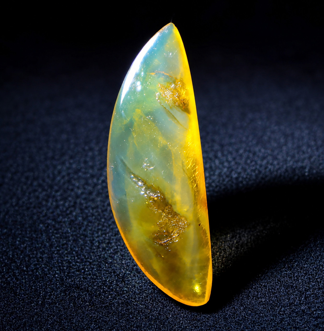 Finest Natural Dominican Clear Yellow Blue Amber Polished Stone 30mm