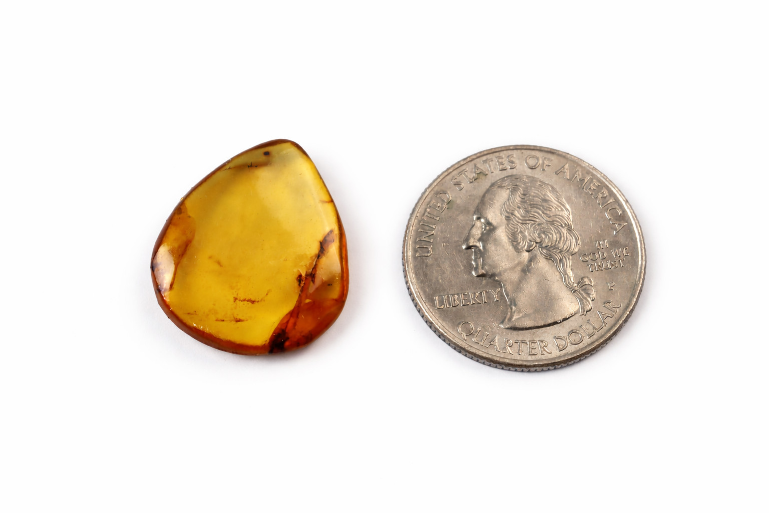 Finest Natural Dominican Clear Orange Amber Polished Stone 28mm