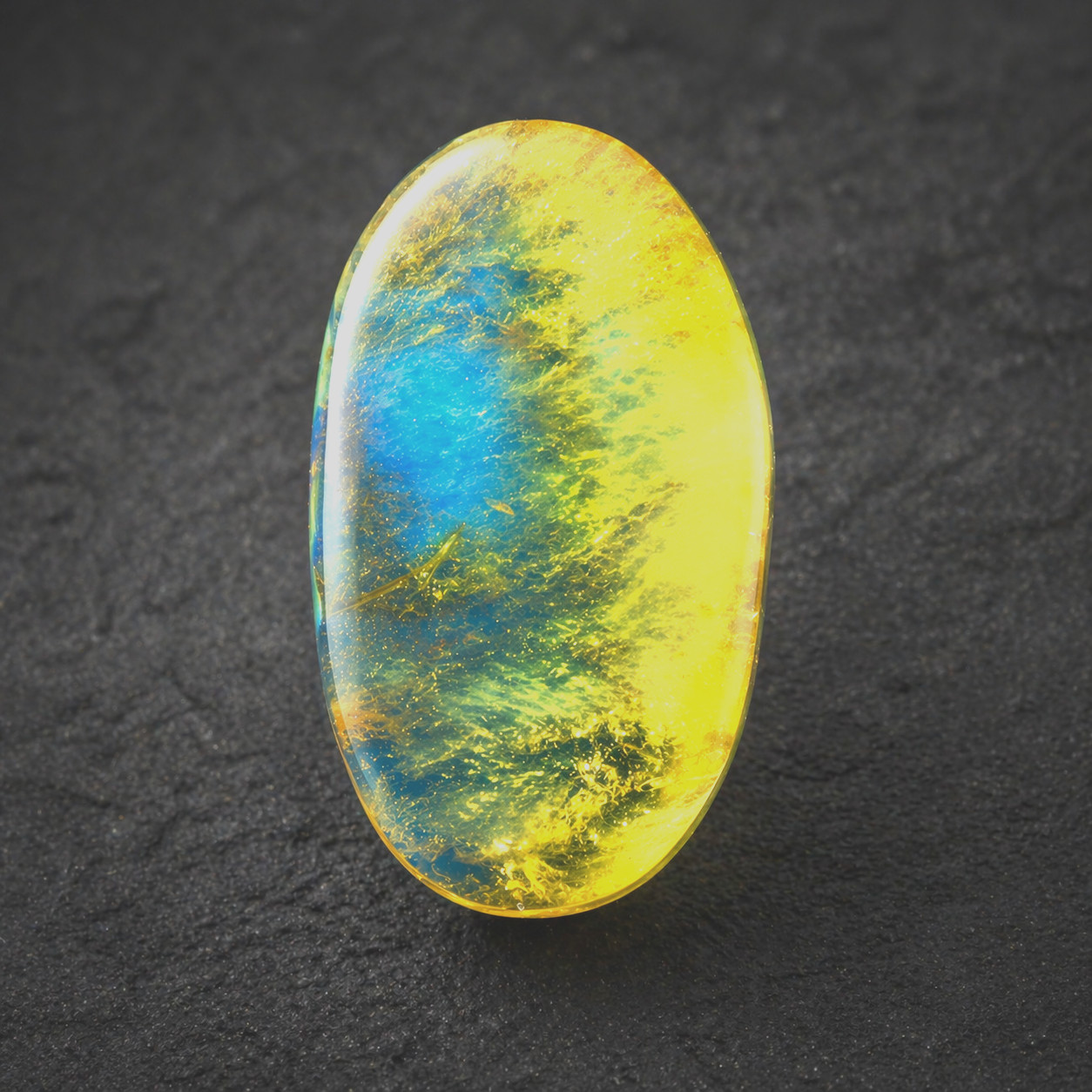 Finest Natural Dominican Clear Light Blue Amber Polished Stone 19mm