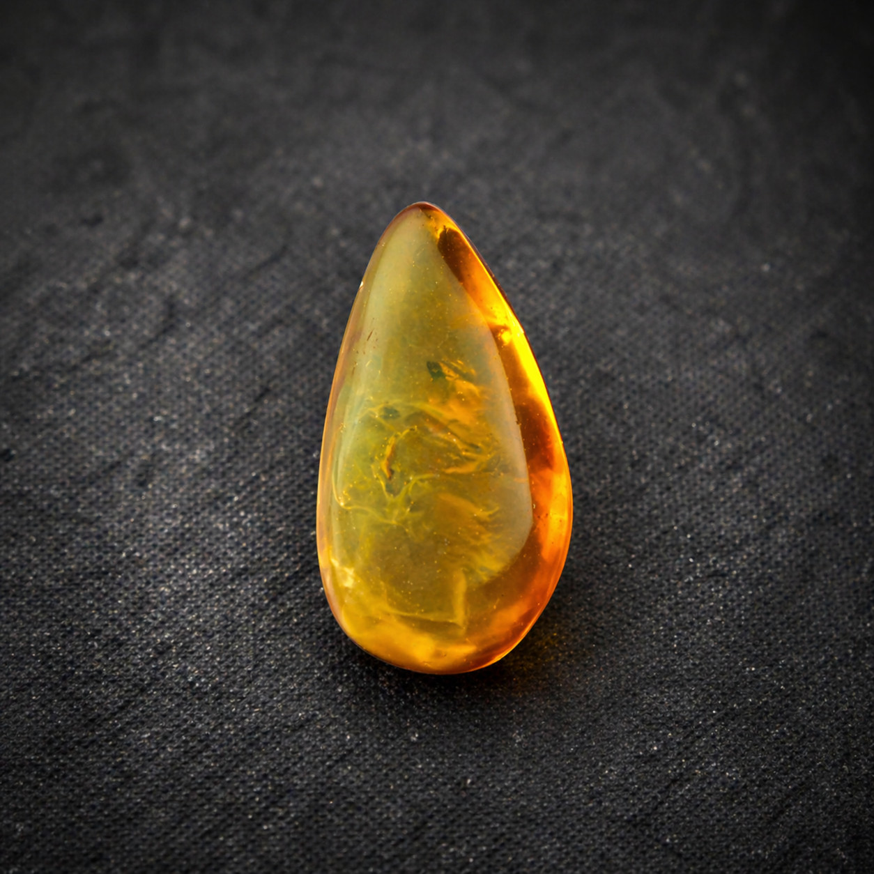 Beautiful Natural Dominican Clear Green Yellow Amber Polished Stone 24mm