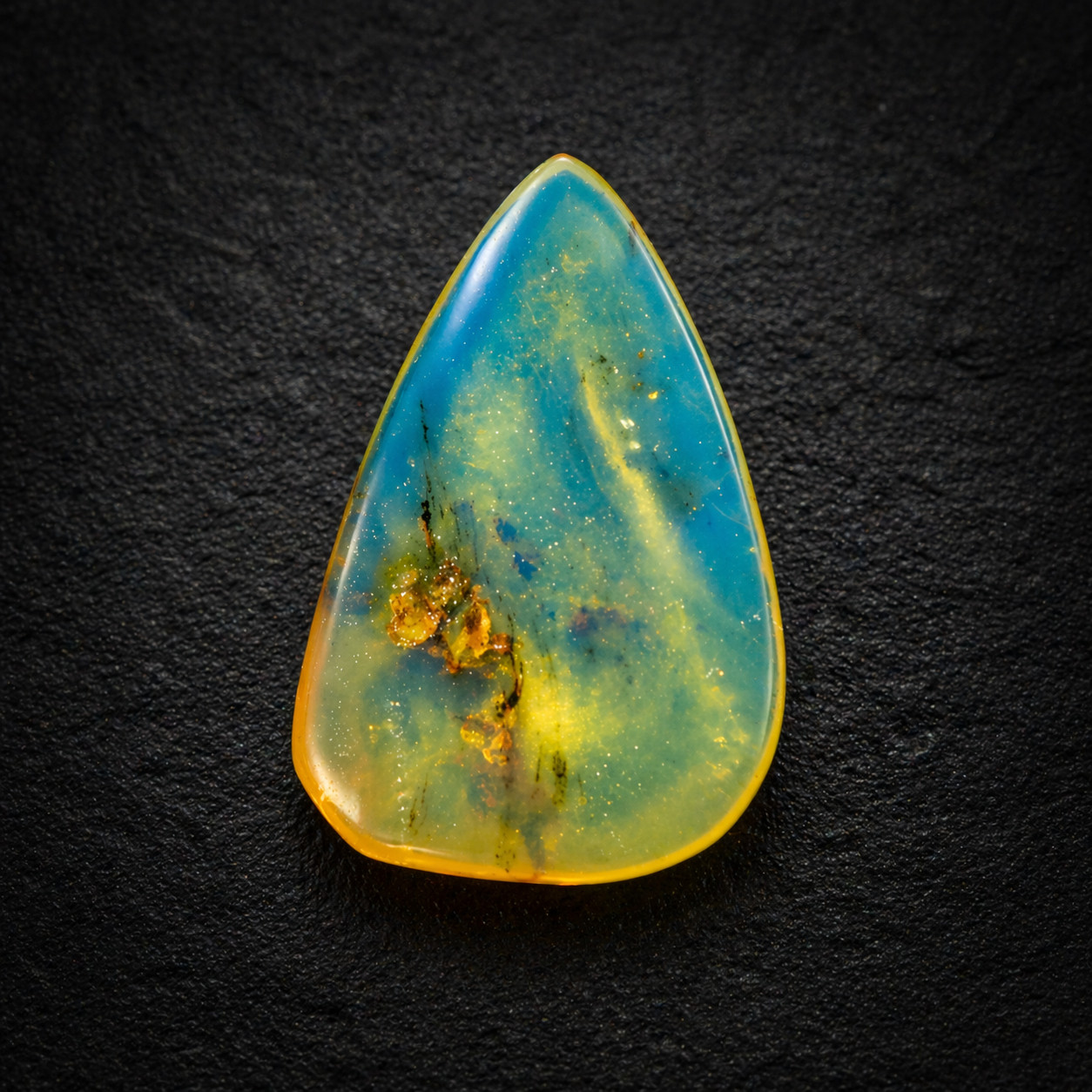 Lovely Natural Dominican Clear Sky Blue Amber Polished Stone 20mm