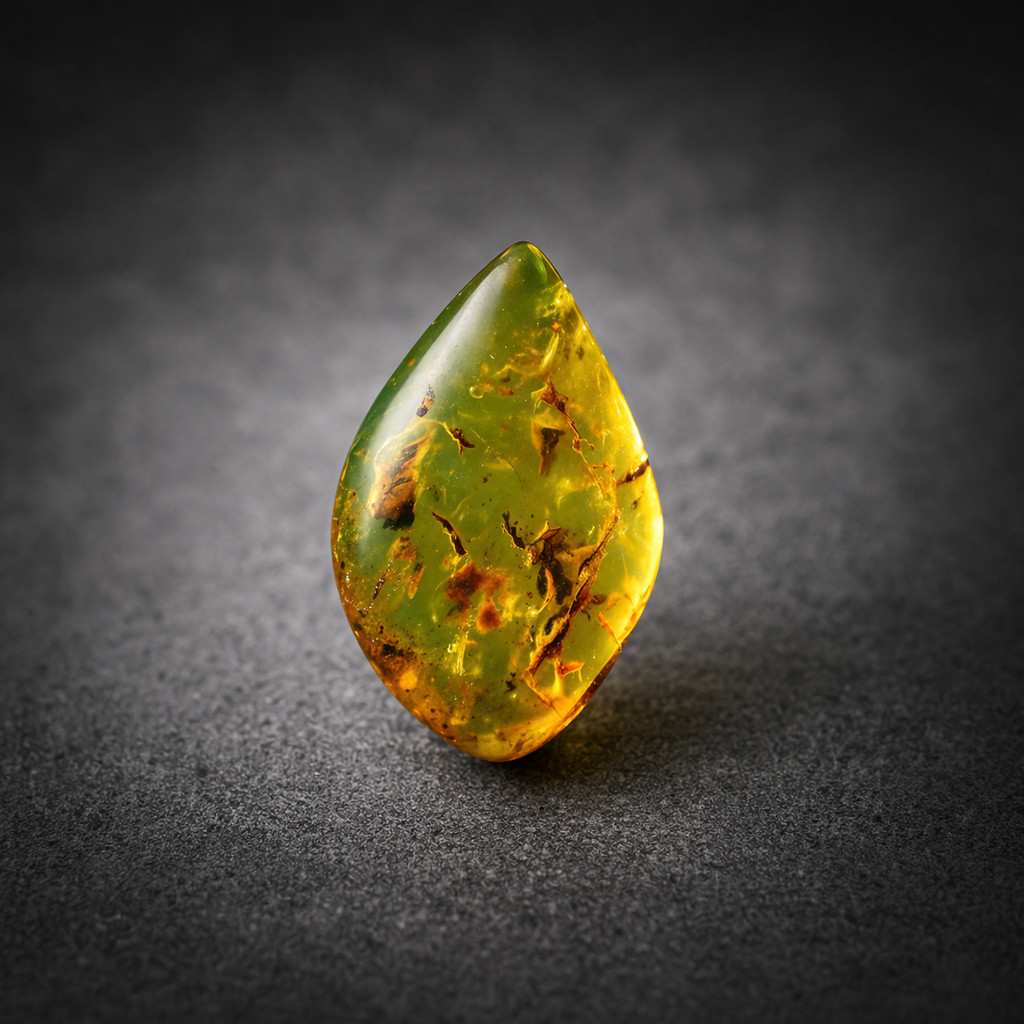 Charming Design Natural Dominican Clear Orange Green Amber Polished Stone 28mm