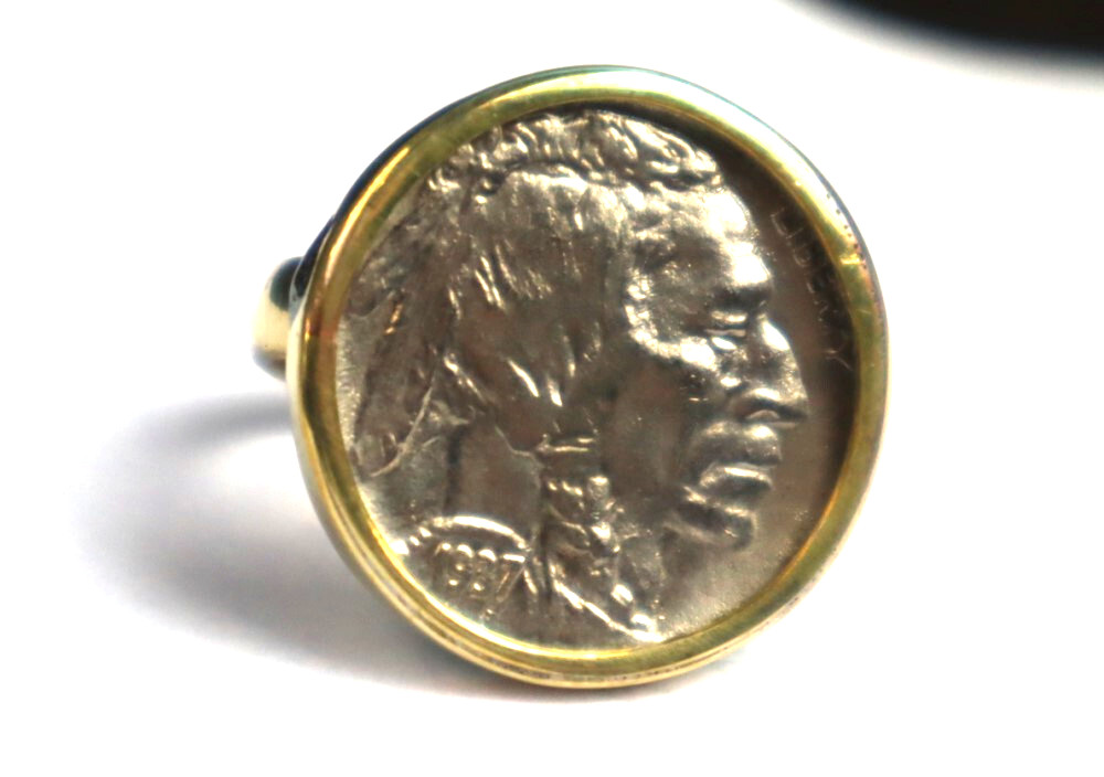 Iron Tail (Sioux), Two Moons (Cheyenne), and Big Tree (Kiowa) Coin Ring