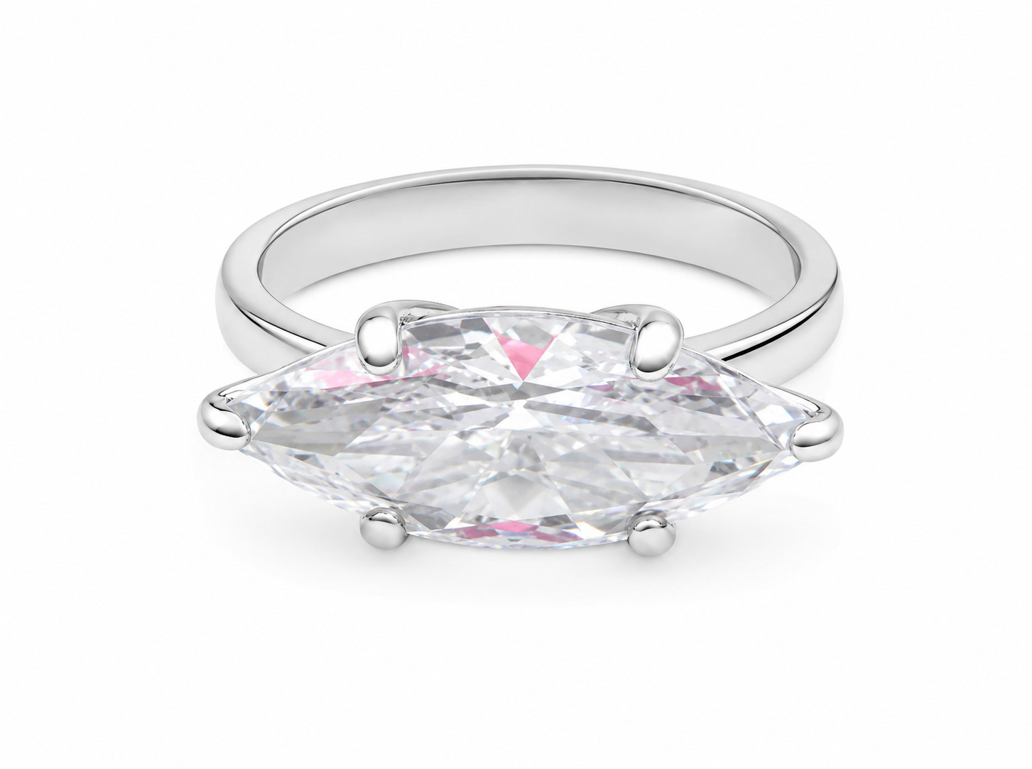 Finest Clear Light Cubic Zirconia CZ .925 Sterling Silver Ring #7