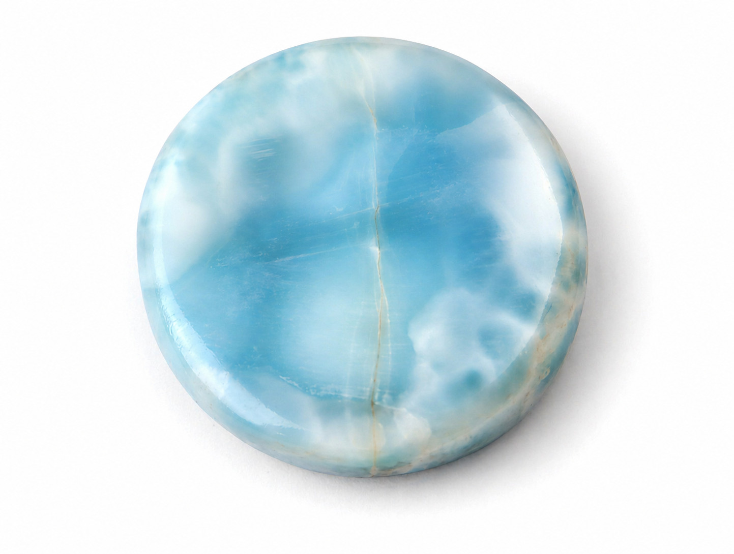Exquisite Natural Sky Blue Larimar Round Disk Cabochon 27mm