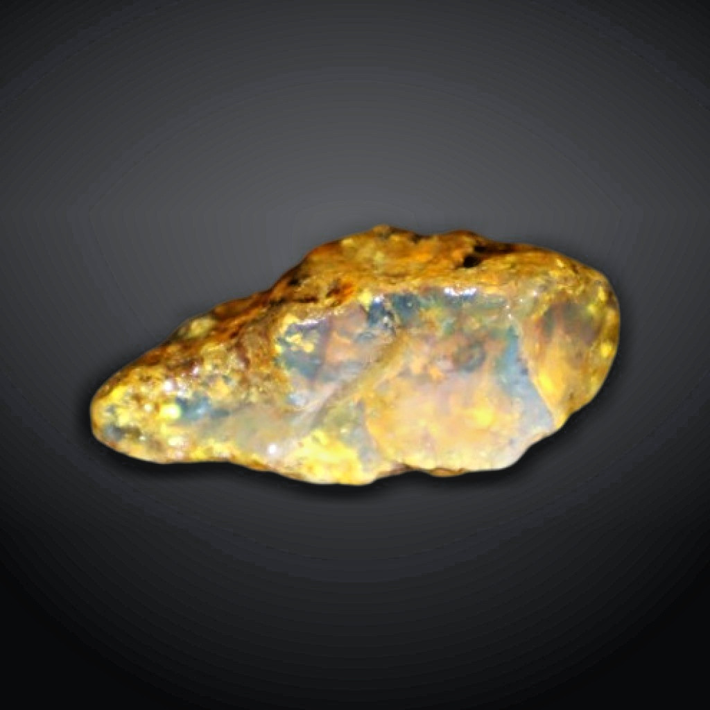 Exquisite Handcrafted Orange Blue Dominican Amber Rough Specimen Chunk 34mm 4.2g