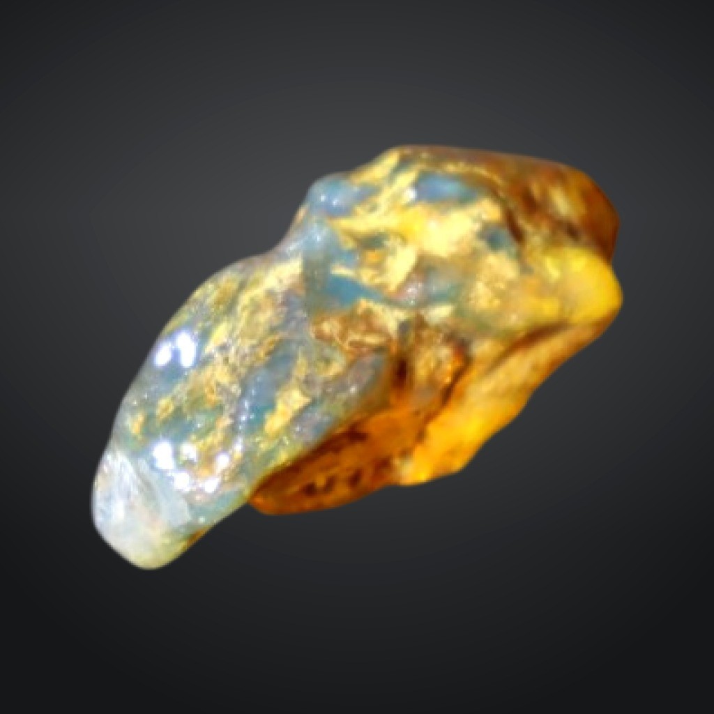 Natural Dominican Blue Amber Rough Specimen 35mm 3.6g Yellow