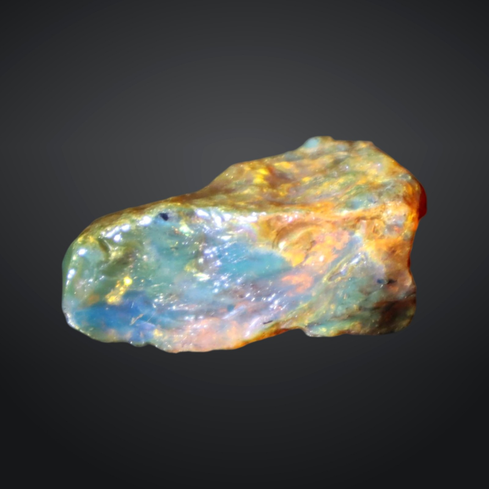 Authentic Beautiful Orange Blue Dominican Amber Rough Specimen Chunk 39mm 5.1g