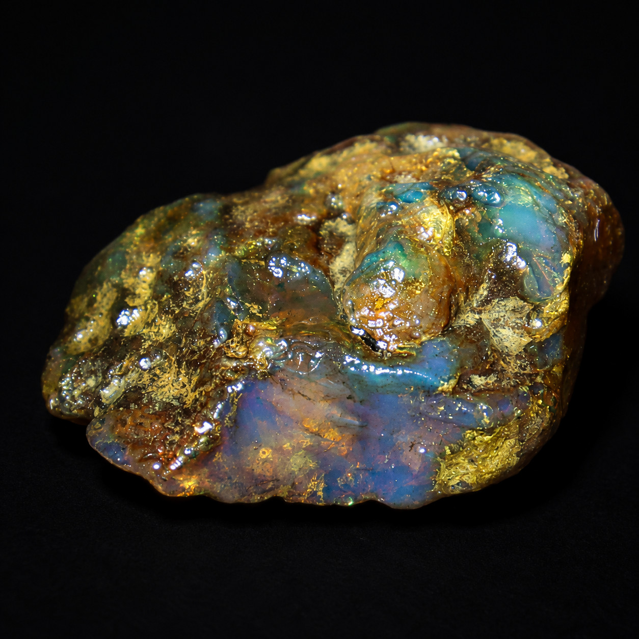Impressive Nat.Dominican Clear Sky Blue Yellow Amber Rough Specimen 44mm 16.5g