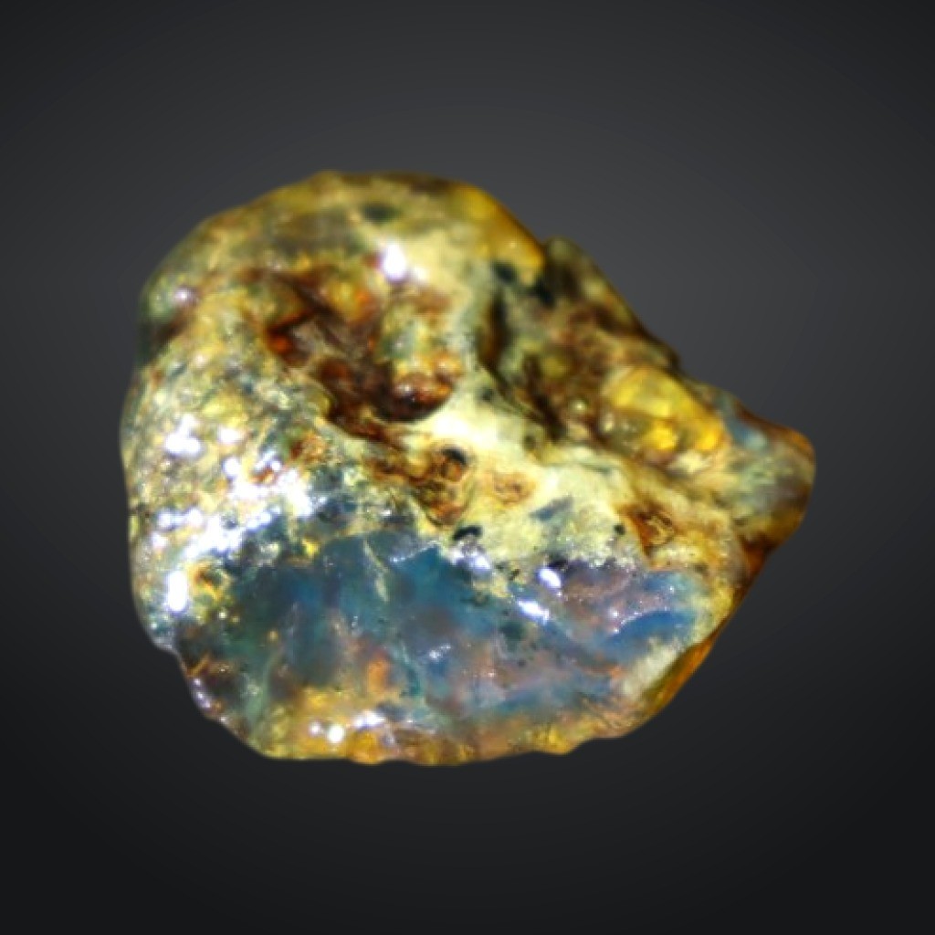 Genuine Green Blue Dominican Amber Rough Specimen Chunk 31mm 7.1g