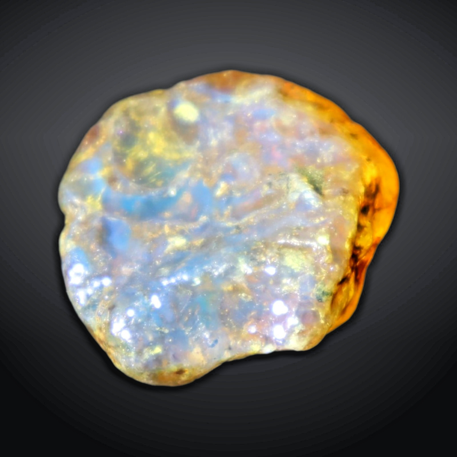 Natural Dominican Blue Amber Rough Specimen 32mm 7.7g Green Orange