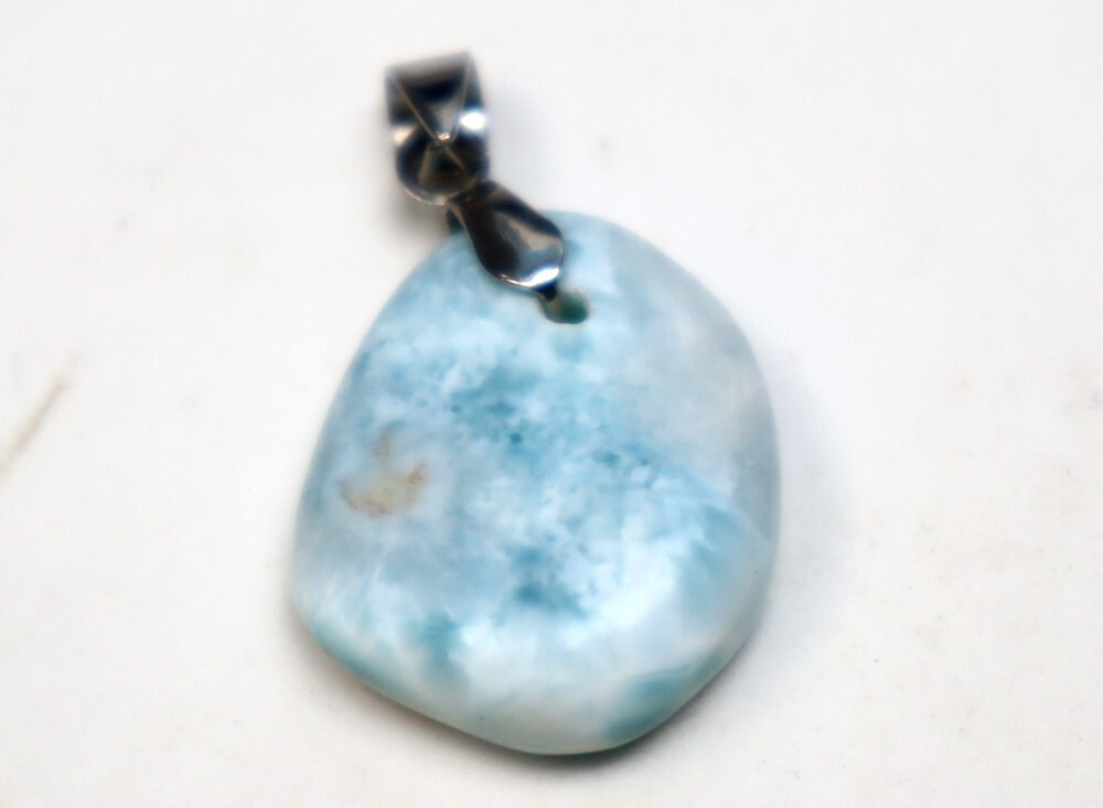 Lovely Authentic Natural Light Blue Larimar Pendant 31mm