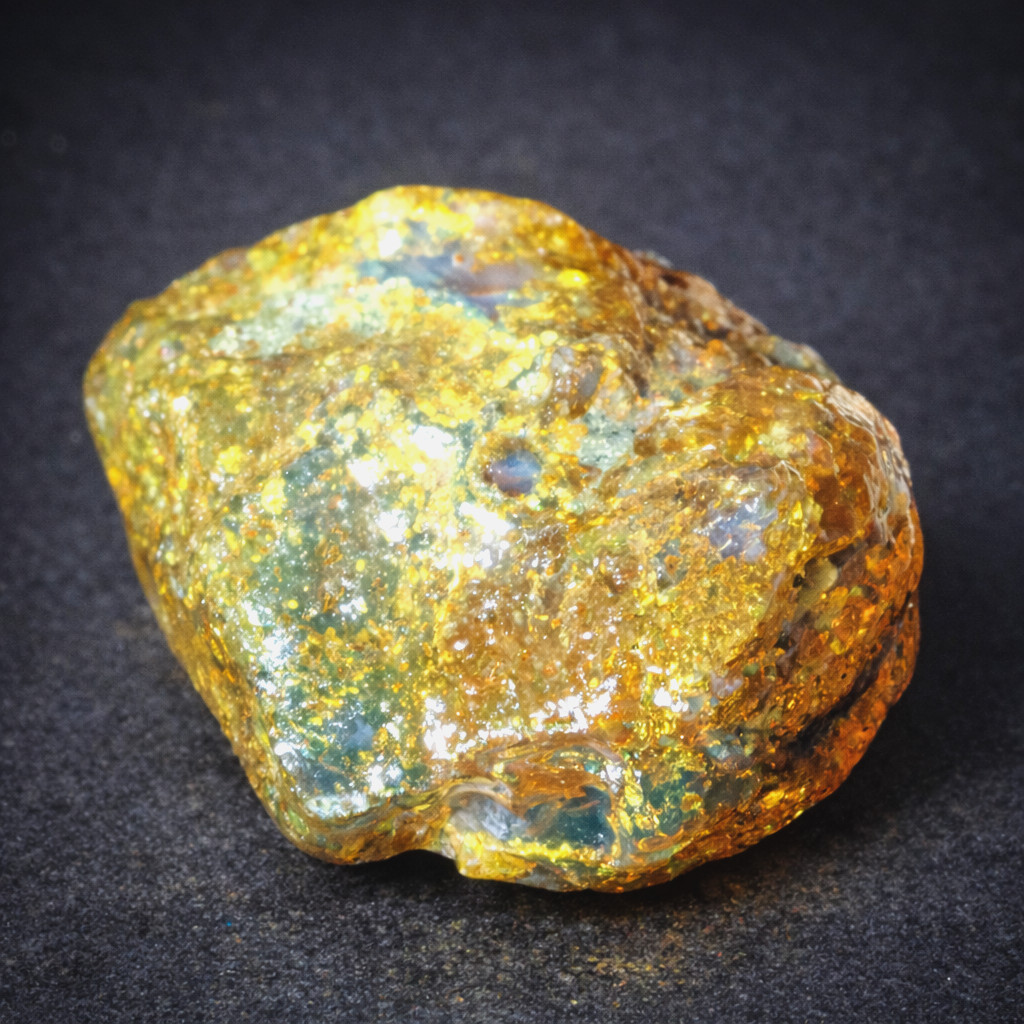 Finest Dominican Crystal Clear Light Blue Yellow Amber Rough Specimen 65mm 38.6g