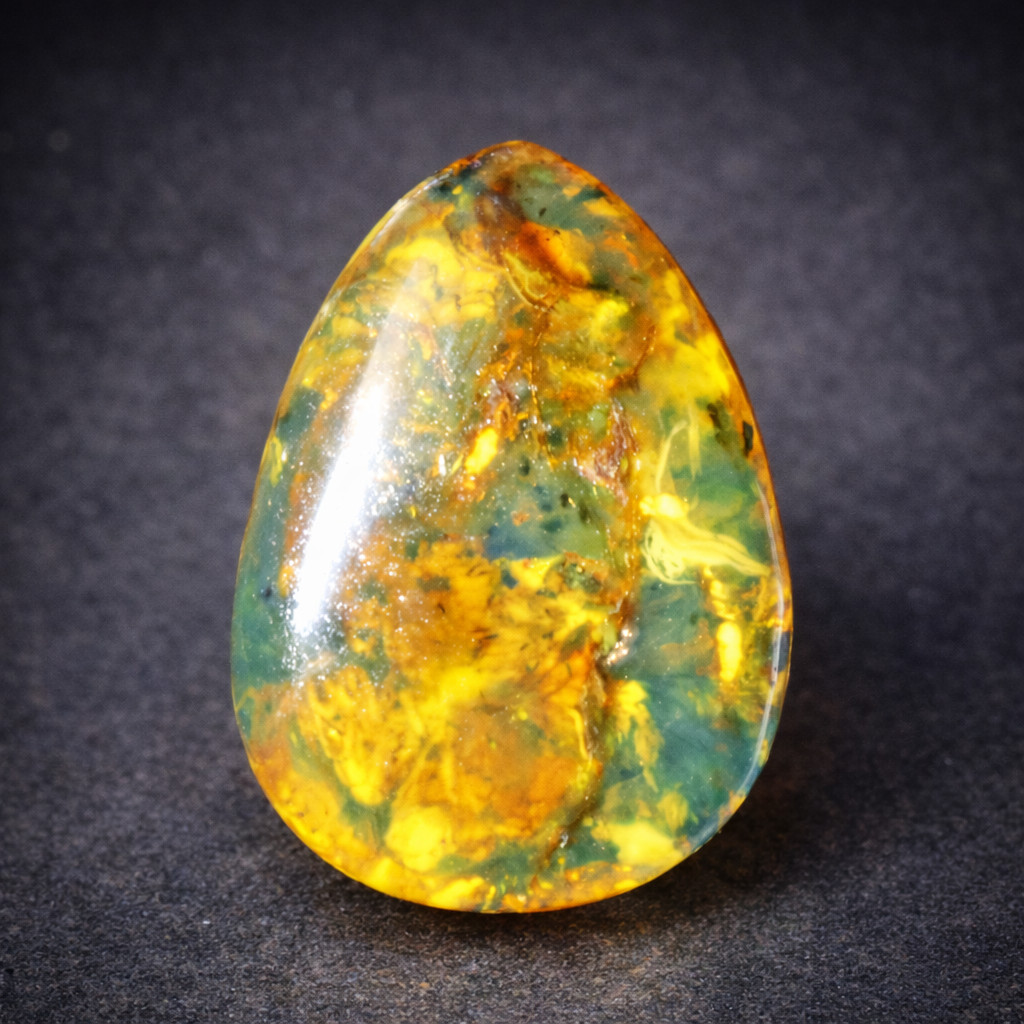 Natural Dominican Blue Amber Polished Stone 30mm Clear Light
