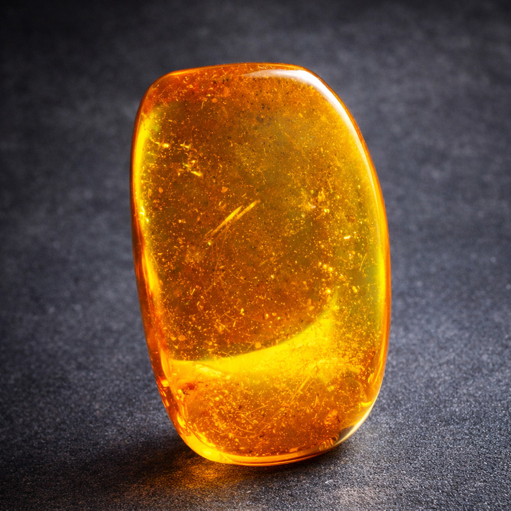 Beautiful Natural Dominican Orange Yellow Amber Polished Stone 25mm