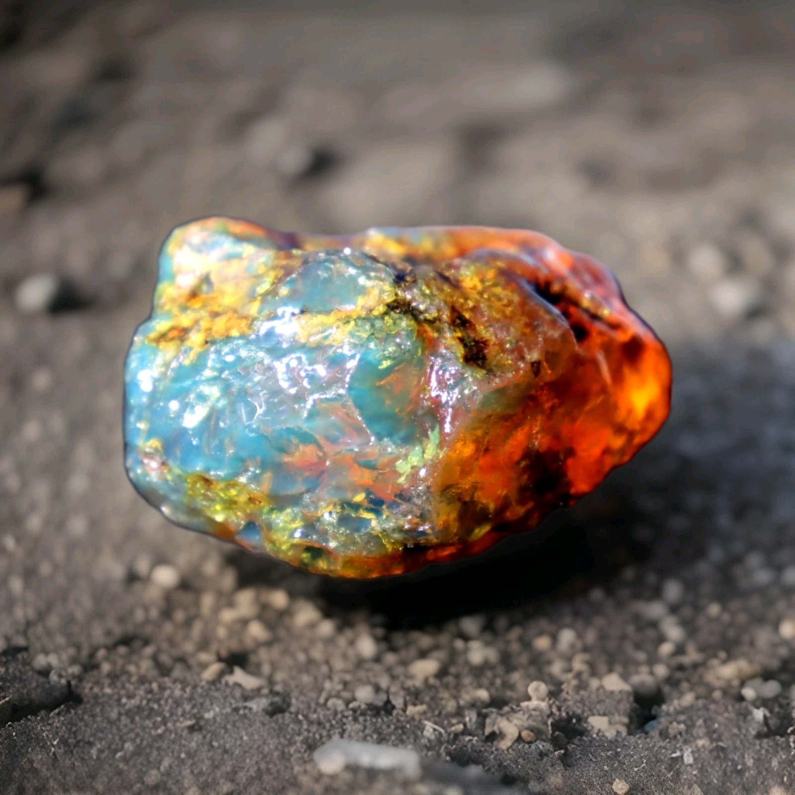 Exquisite Natural Dominican Crystal Clear Orange Blue Amber Rough Specimen 65mm