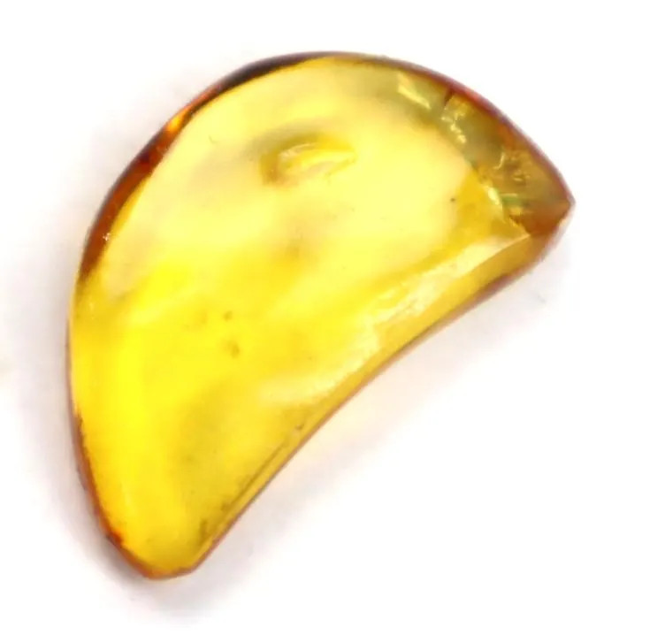Excellent Natural Dominican Half Moon Crystal Clear Yellow Amber Polished Stone
