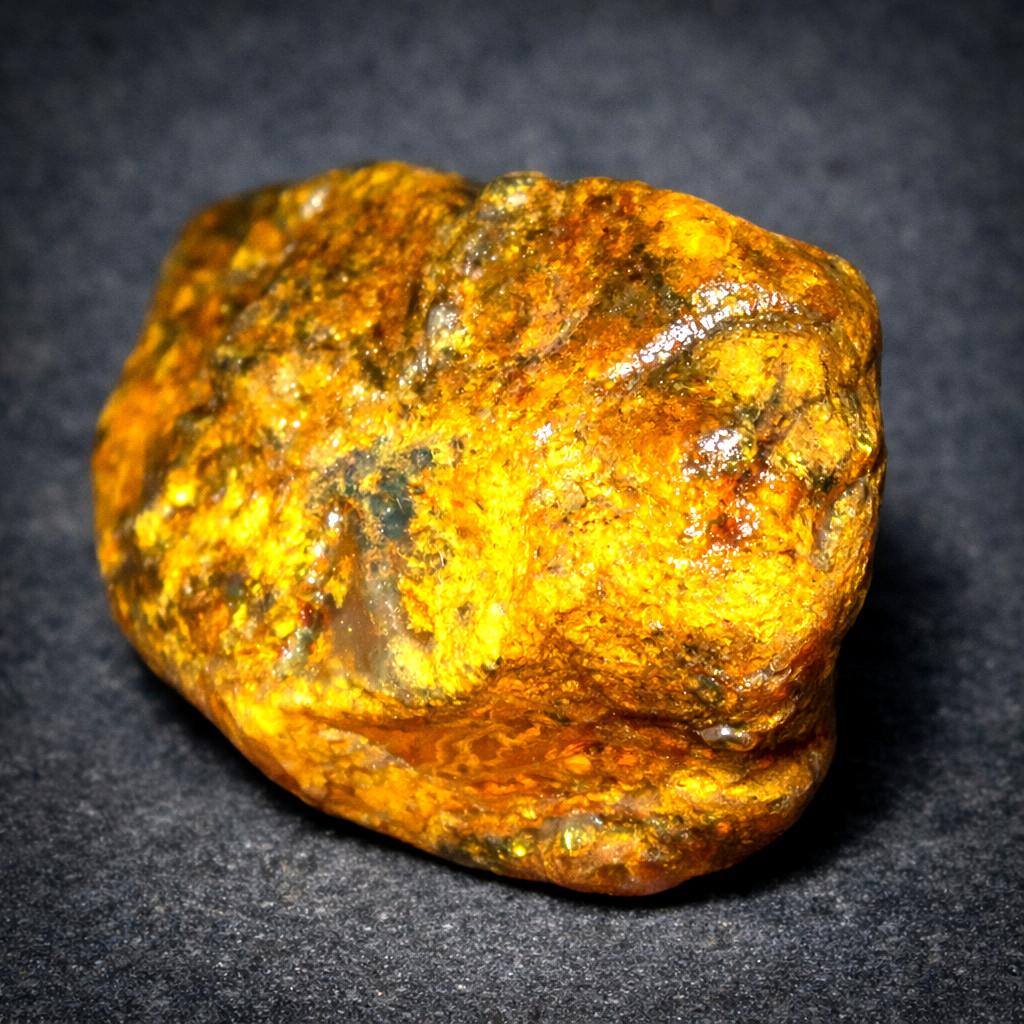 Natural Translucent Yellow Orange Butterscotch Amber Rough Specimen 62mm 34.5g
