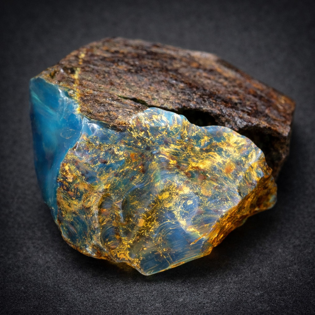 Exquisite Natural Dominican Crystal Clear Sky Blue Amber Rough Specimen 47mm 13g