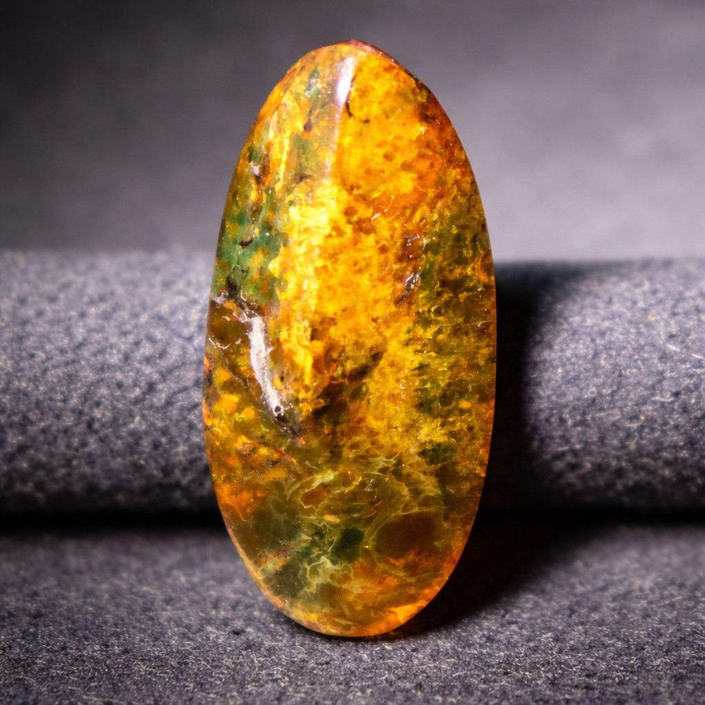 Beautiful Natural Dominican Translucent Light Blue Amber Polished Stone 23mm