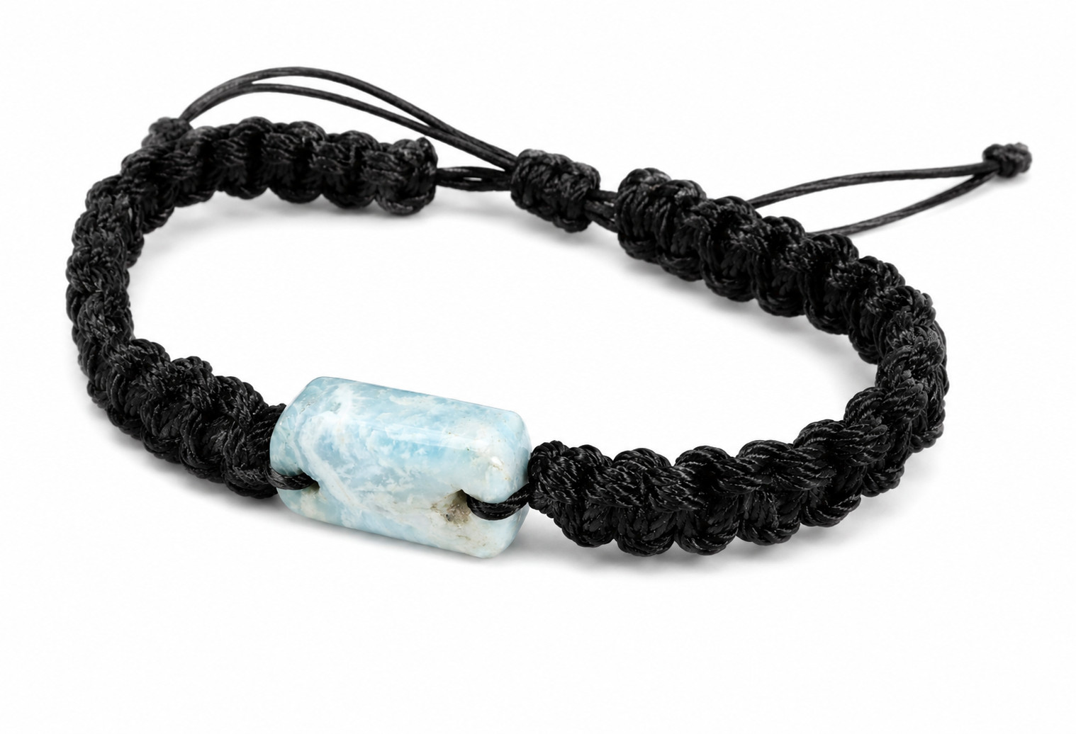 Rarest Natural Pastel Blue Larimar Bracelet Wristband adjustable cord
