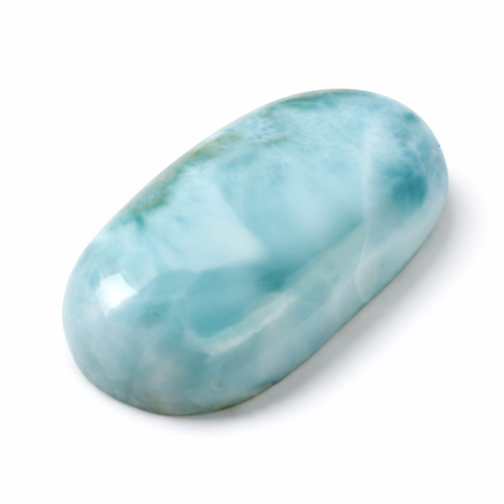 Impressive Natural Dominican Light Blue Larimar Polished Cabochon 35mm