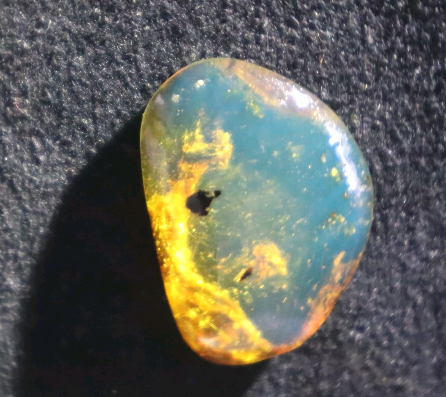 Splendid Natural Clear Sky Blue Amber Cabochon polished Stone 25mm