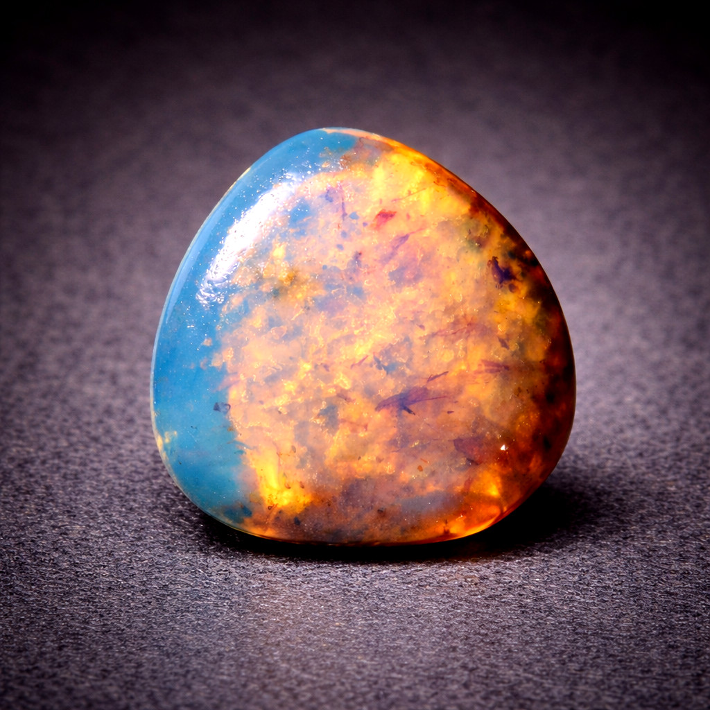 Lovely Natural Dominican Transl. Royal Blue Amber Polished Cabochon Stone 15mm
